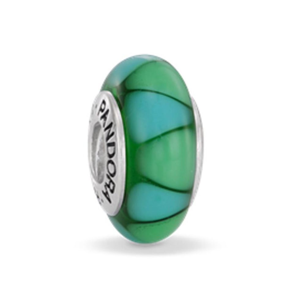 Authentic murano glass green blue bead pandora